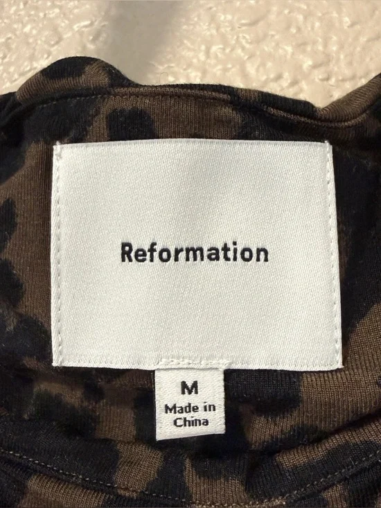 NWOT Reformation Molly Halter Top Leopard Print Ruched Tank M/L Coachella Summer - Picture 5 of 6